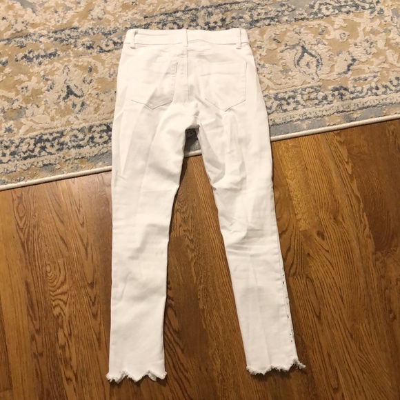 White Embroidered Crop Jeans - Picture 4 of 4